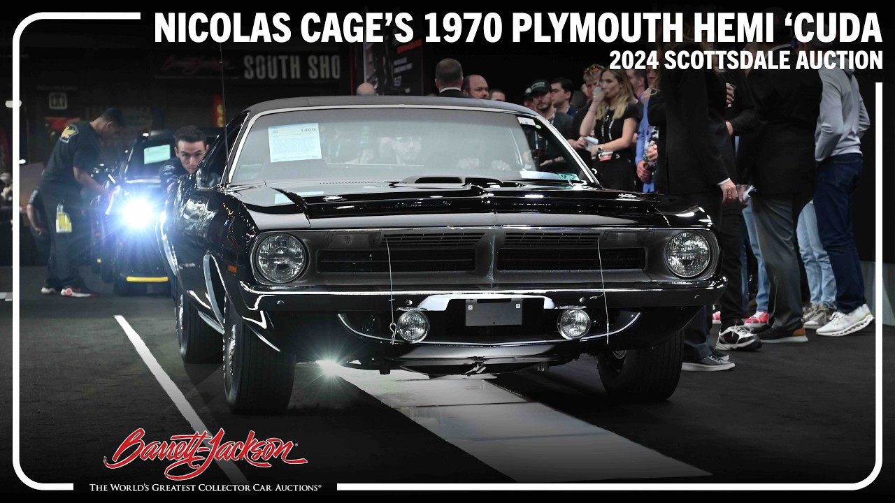 SOLD! Nicolas Cage's 1970 Plymouth HEMI 'Cuda - BARRETT-JACKSON 2024 SCOTTSDALE AUCTION