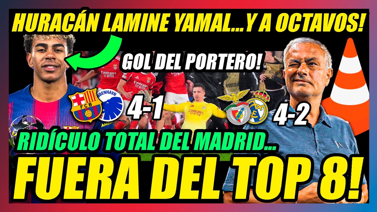 🔥ACABÓ EL EFECTO ARBELOA!!🔥RIDÍCULO DEL MADRID en CHAMPIONS🔥FUERA DEL TOP 8!!🔥EL BARÇA ARRASA 4-1!!🔥