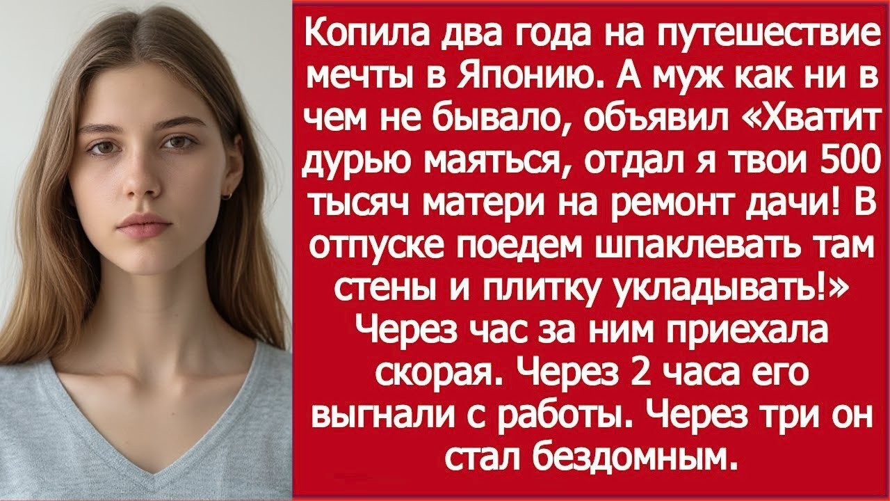Я два года копила на путешествие мечты в Японию — а муж отдал мои деньги свекрови