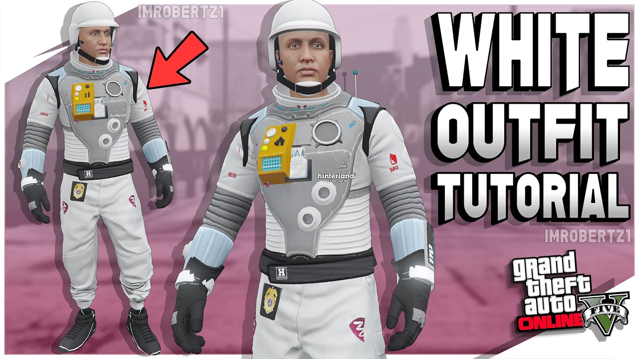 GTA 5 Online Space Race LOGOS White Joggers Tryhard Outfit Tutorial Black Race Gloves GTA 5 Glitches