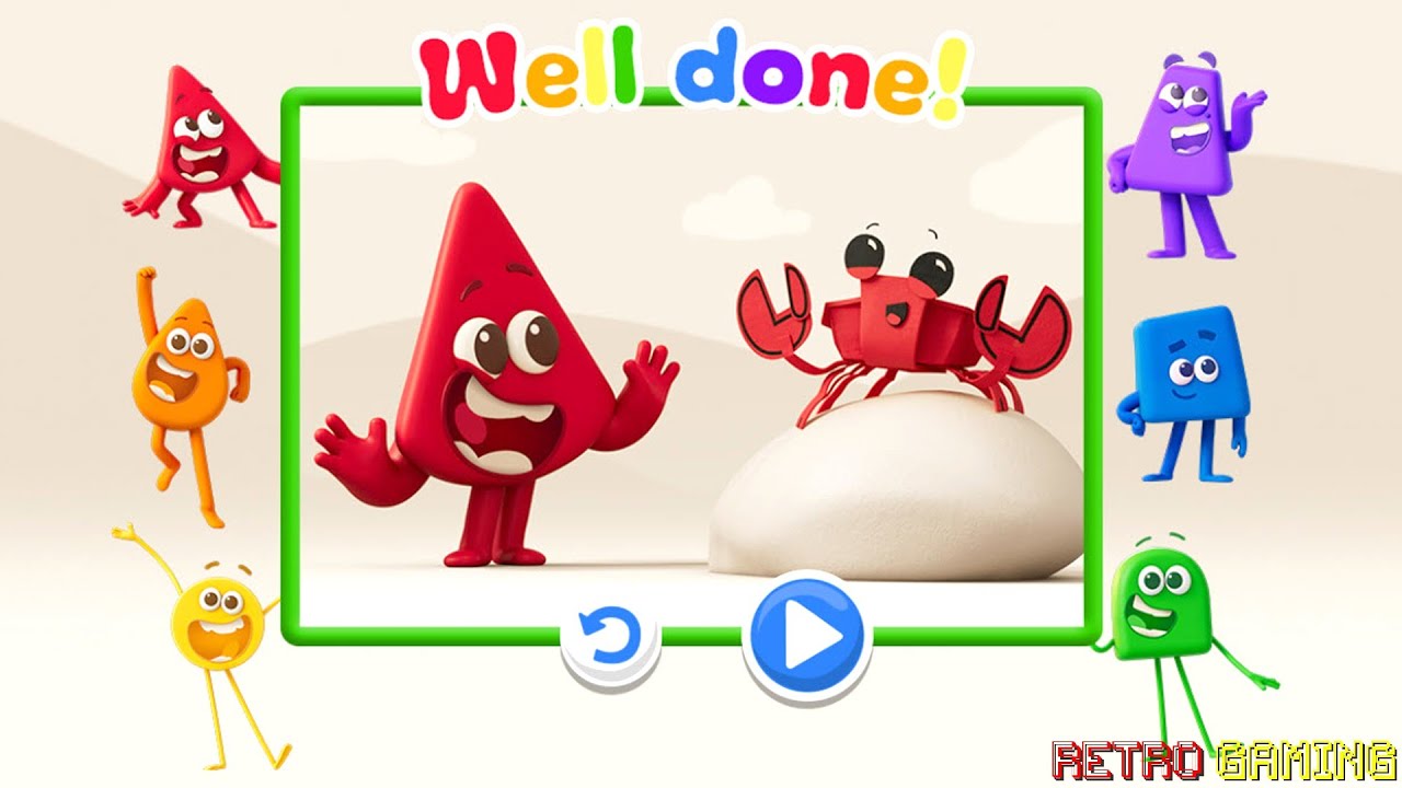 Colourblocks Red Crab Jigsaw Retro Gaming