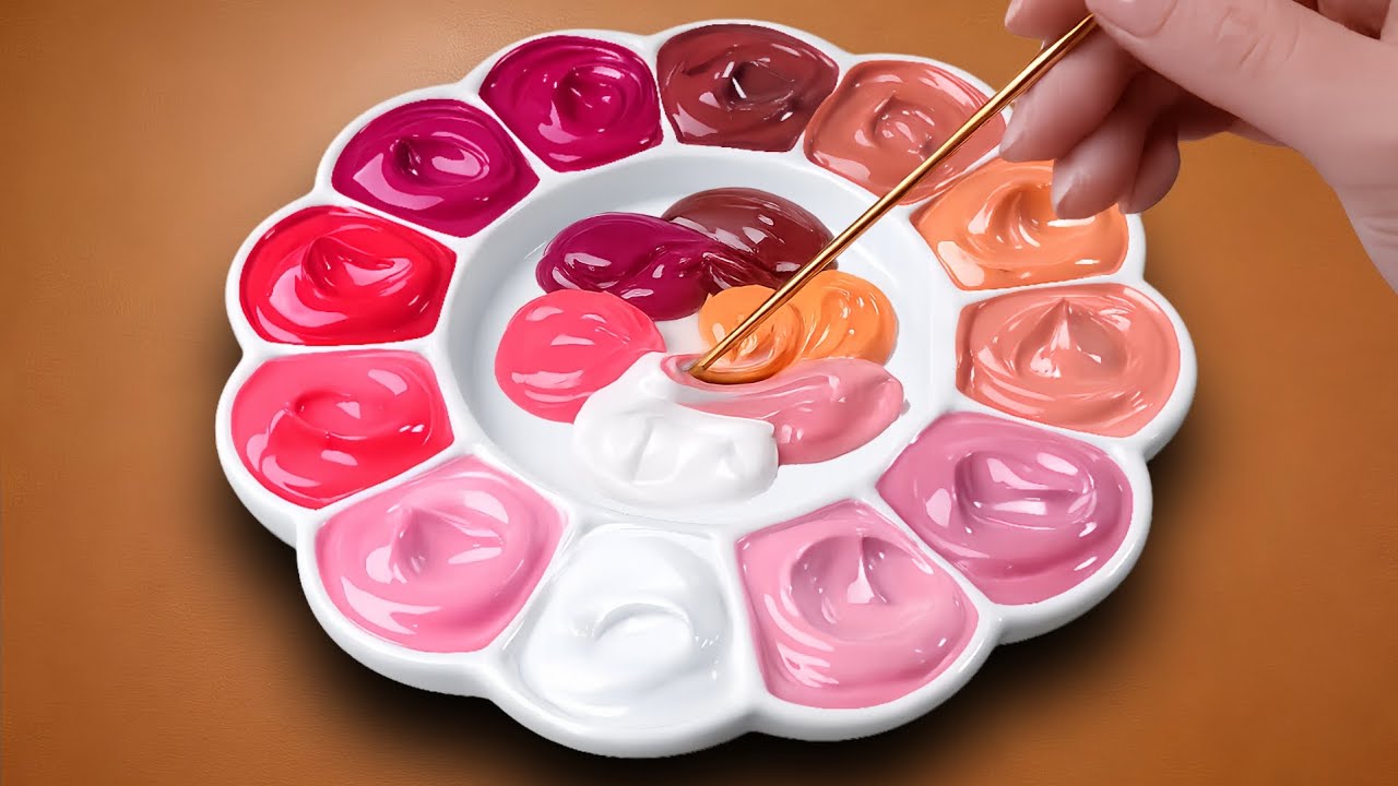 How to Make Beautiful Pink Shades | Satisfying Acrylic Color Mixing