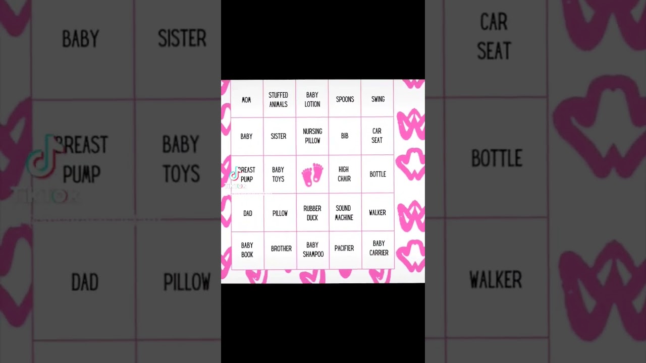 Pink Baby Shower Bingo #babyshower