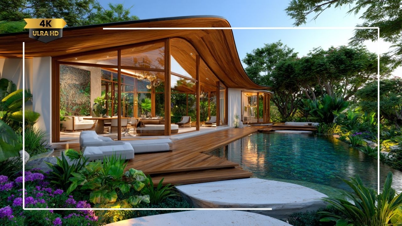 Дом в тропическом стиле с открытой планировкой 🌴 | Естественное освещение и просторные жилые поме...