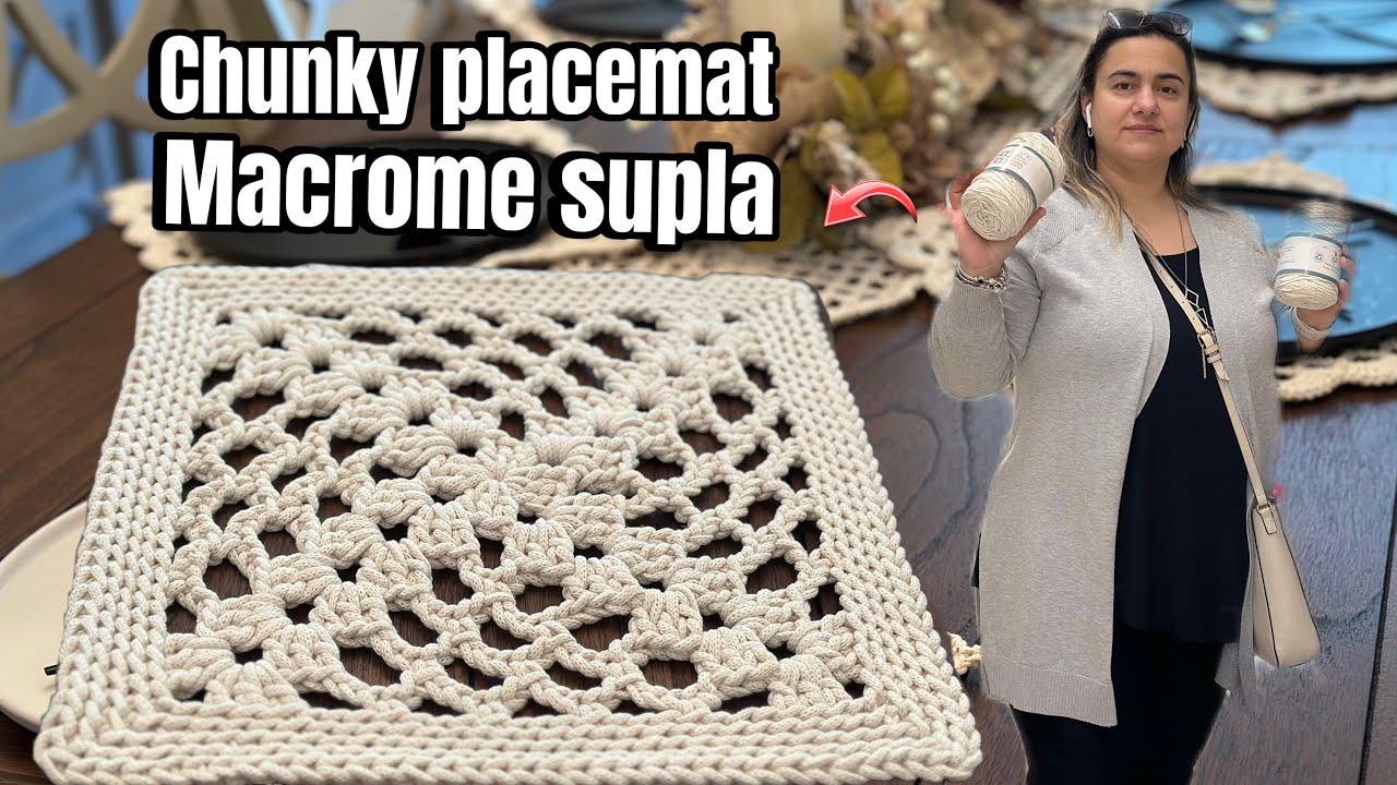 Kalın ip zincir işi supla /chunky placemat