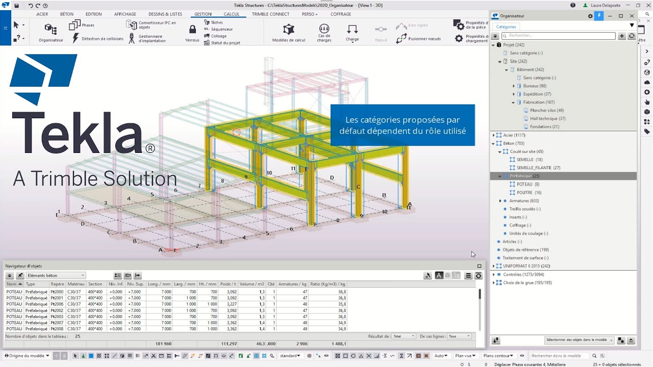 Astuce Tekla Structures : Organisateur