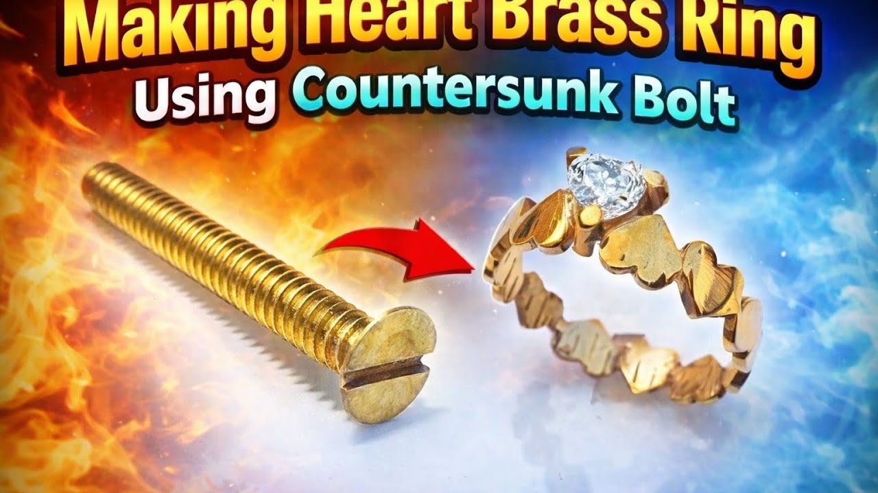 Brass ring making | Ring making with stone - how to Make ring 