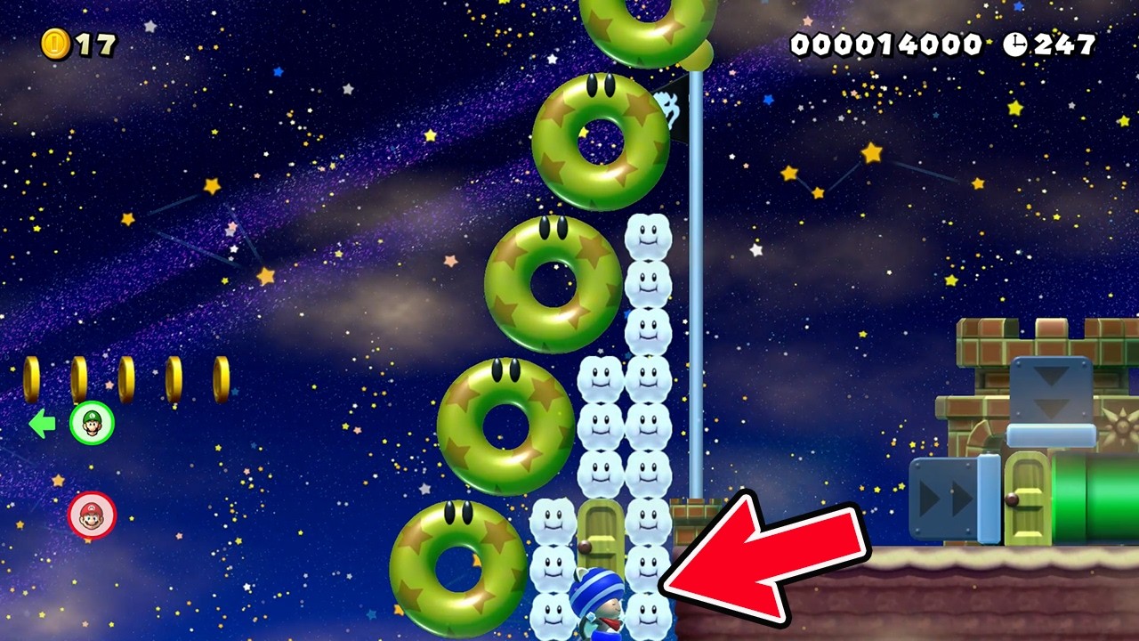 画面外から浮上するズル技【マリオメーカー2 みんなでバトル】