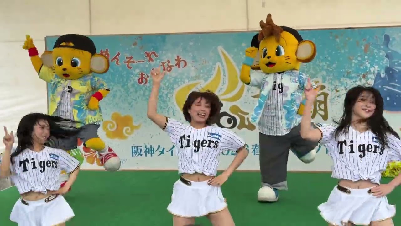 阪神タイガース宜野座キャンプにタイガースガールズ＆キー太登場！V!V!Victoryで会場熱狂🔥