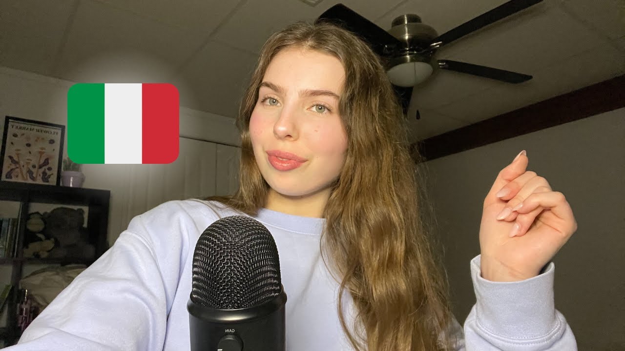 ASMR first time speaking italian 🇮🇹 (up close whispers, nails tapping)