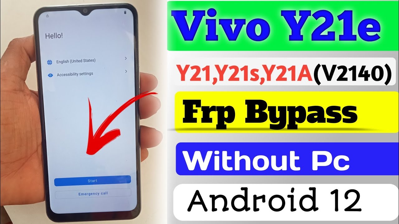 Vivo Y21e Frp Bypass (vivo V2140) Android 12 Google account bypass without pc 2024