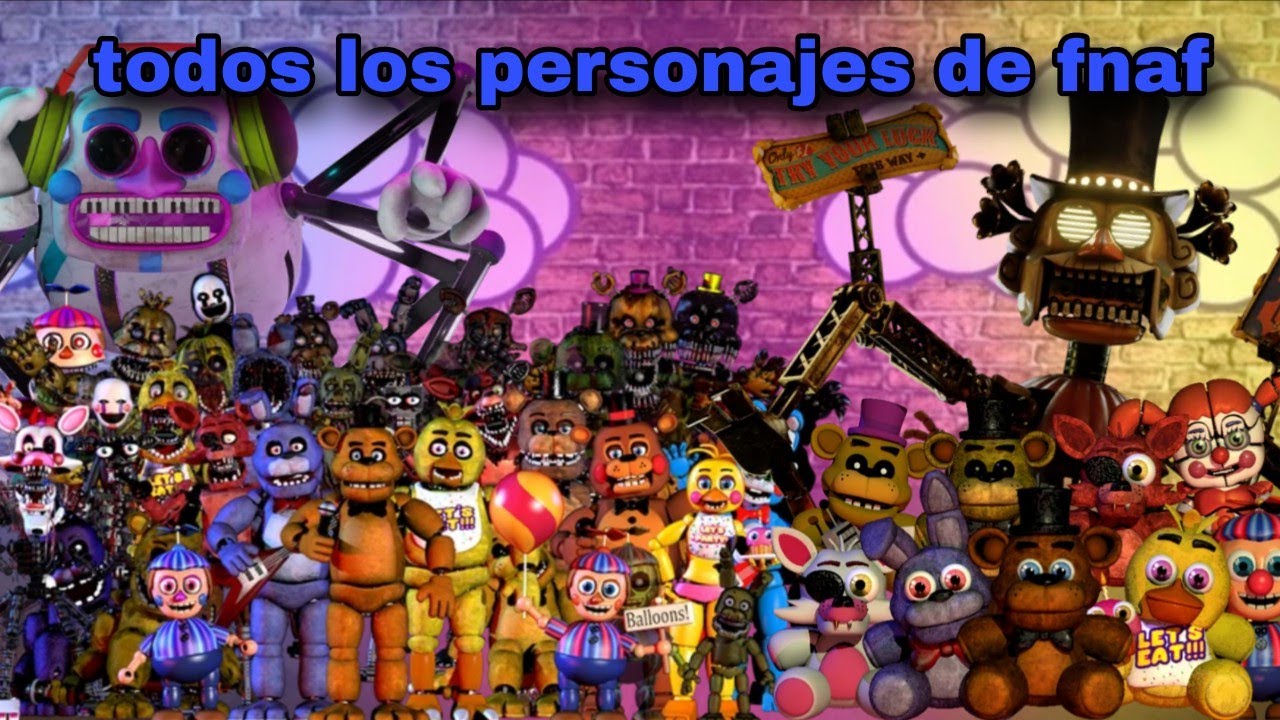 Todos los personajes de fnaf 1,2,3,4,5,6, security breach,secret of the mimic y más@tocino tube#fnaf