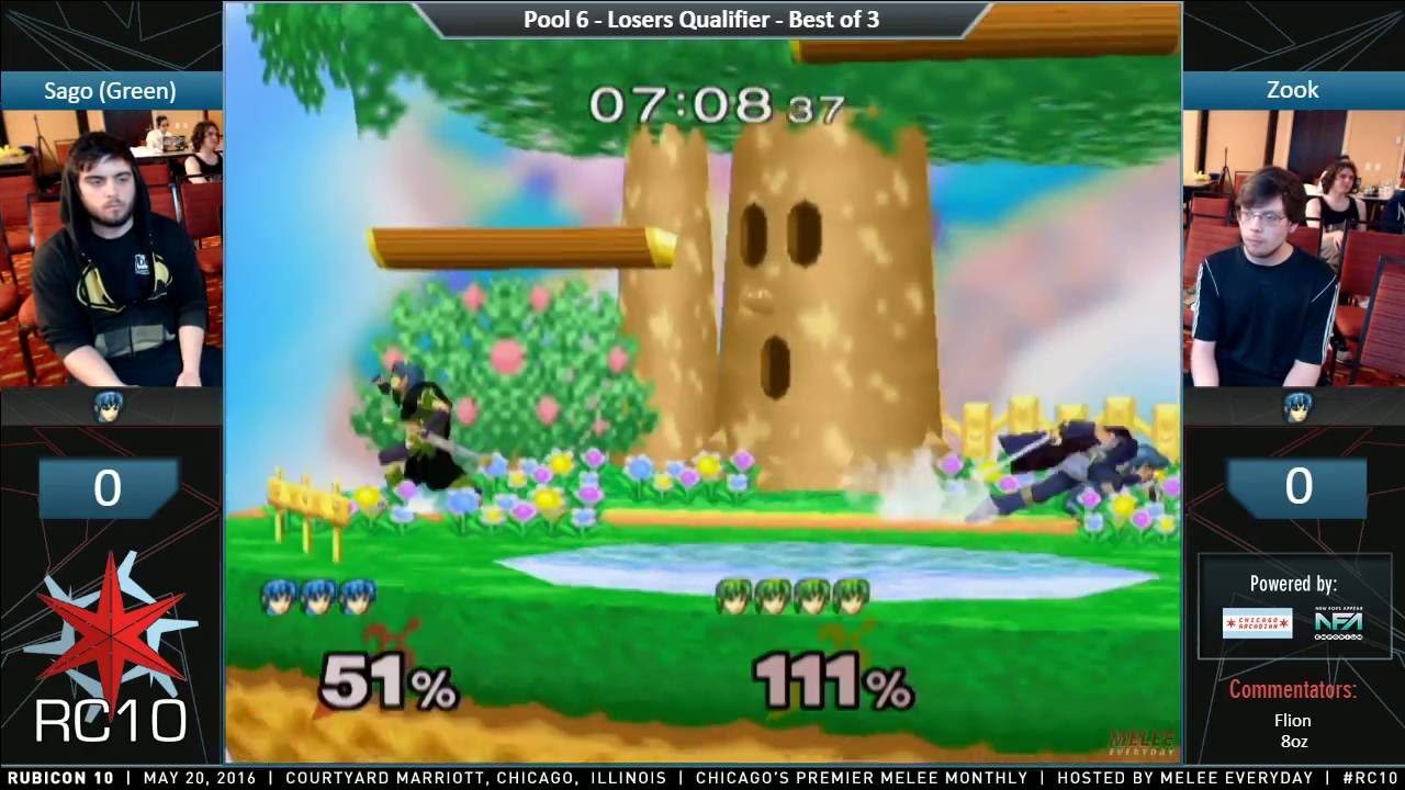 Rubicon 10 - Sago (Green Marth) vs. Zook (Marth) - SSBM - Pool 6, Losers Qualifier