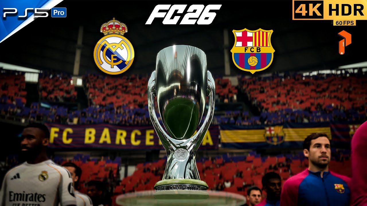 El Clásico Super Cup Final 🏆 Real Madrid vs Barcelona | FC 26 PS5 4K HDR #fc26 #ps5 #4k #fyp #viral