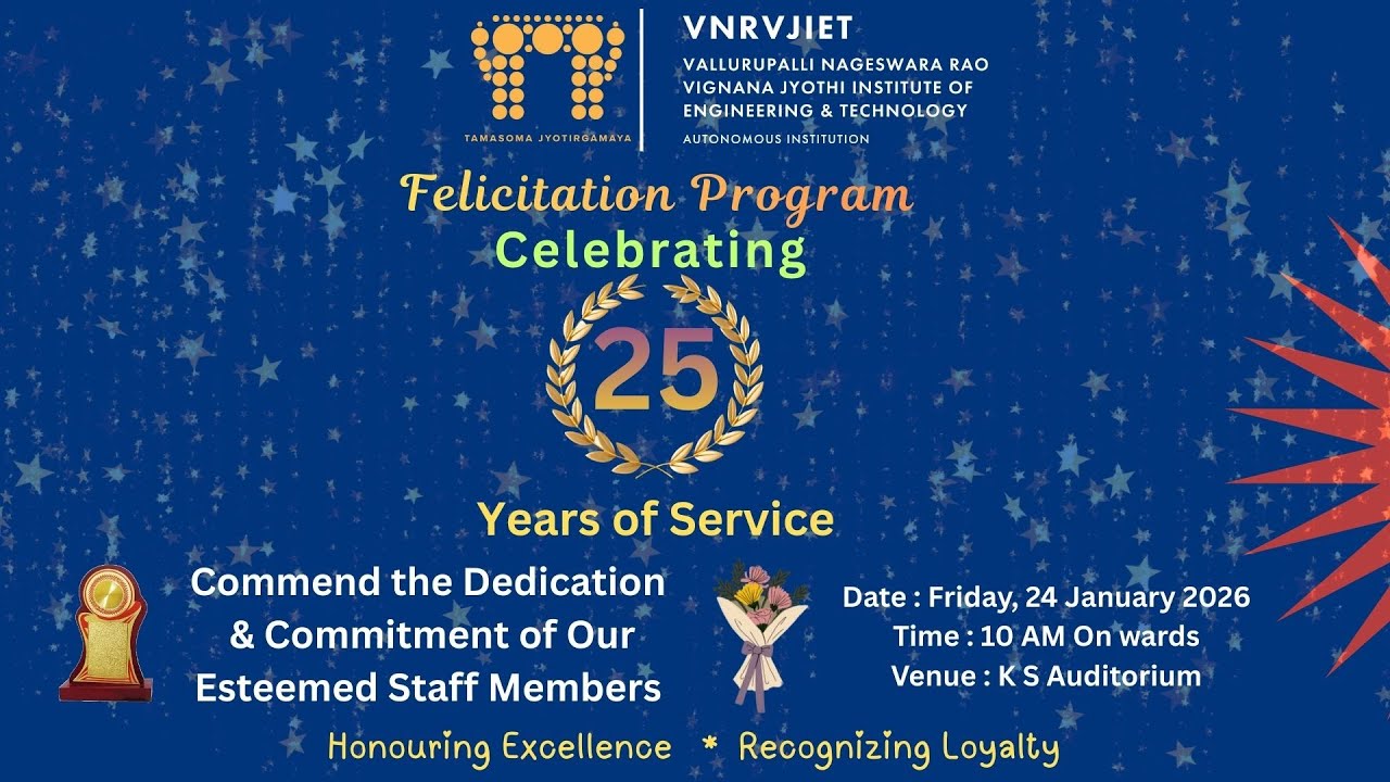 Felicitation program for 25 years service staff at VNR VJIET, Hyderabad