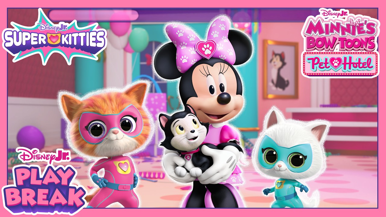 Minnie Mouse & SuperKitties Brain Break Game 🩷🏃&zwj;♀️⏱️ | Obstacle Course | Play Break | @disneyjr