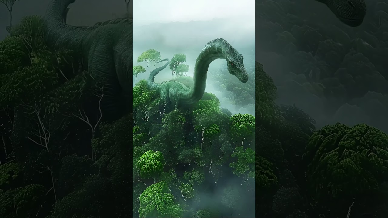 侏罗纪时代的大哥大，你来了，他会罩着你的#大自然的力量是不可抗拒的 #视觉冲击 #带你走进画里 #万物有灵性愿万物苍生和谐共生 #侏罗纪时代  #ai #nature #风景