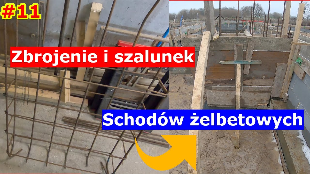 11. Jak zrobić zbrojenie i szalunek fundamentu schodów żelbetowych  cz.1   🏡Dom w Kortlandach 4g2🏡