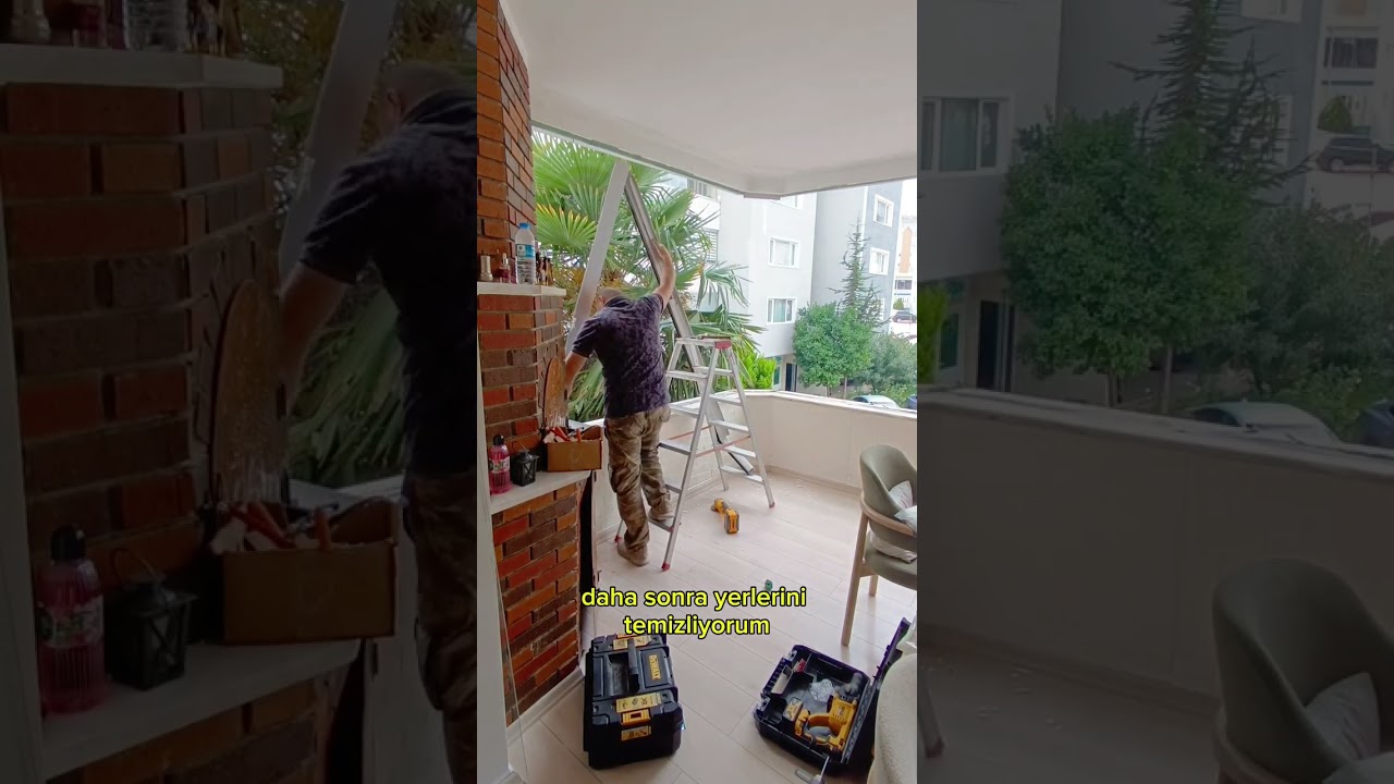 Isıcamlı katlanır cam balkon montajı,  #cambalkon #pvc #fy #diy #keşfet #home #aluminium #sineklik 