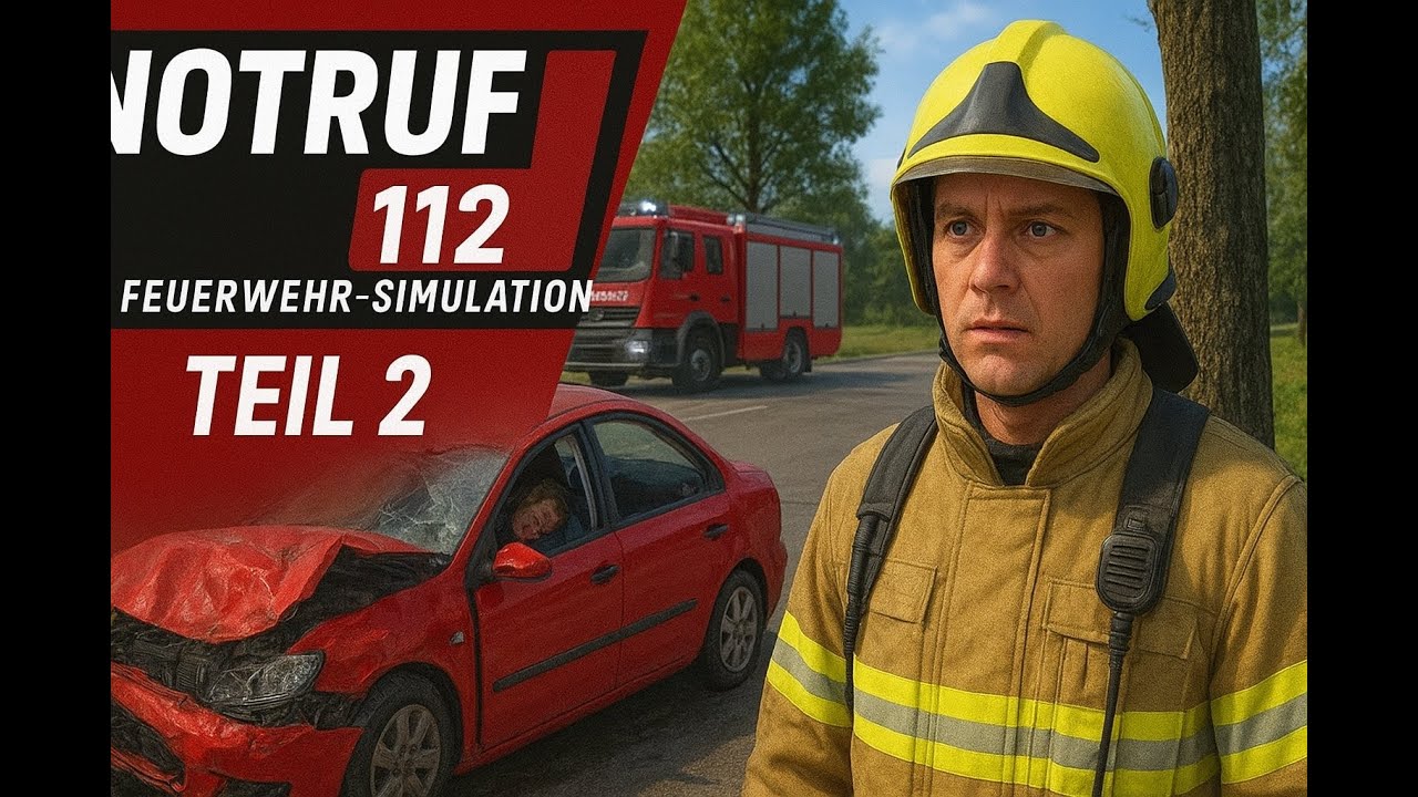 Notruf 112: Die Feuerwehr-Simulation Teil 2“  PKW an baum Gefahren Person schwer verletzt