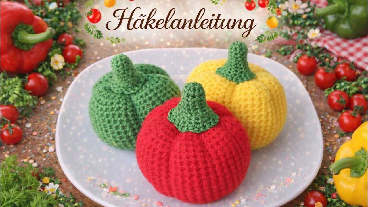 Paprika gehäkelt - Anleitung mit Video