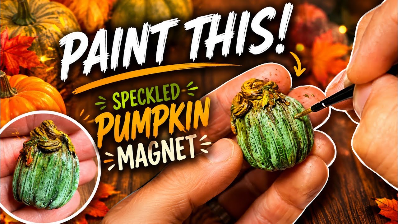 Green Speckled Pumpkins Painting Tutorial, Fun Fall Crafts