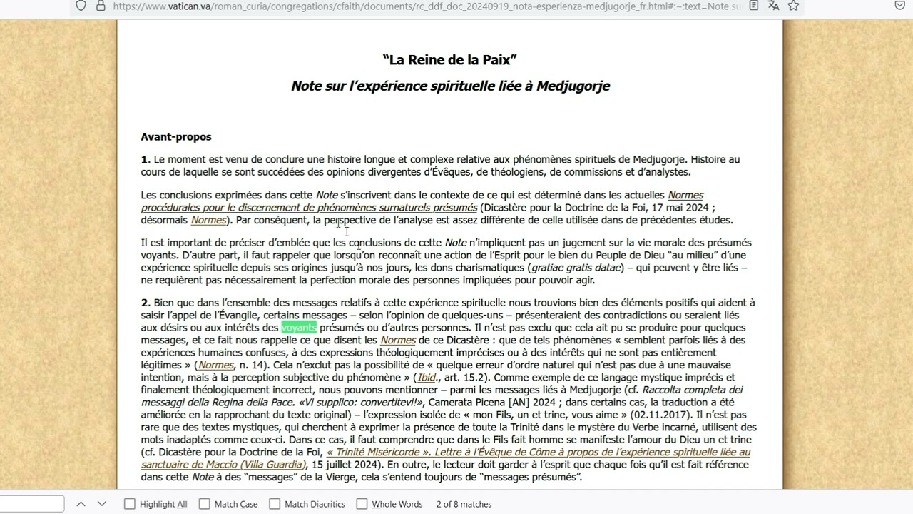 Non les apparitions de Medjugorje ne sont pas reconnues et la Vierge a reçu un coup dans le coeur !