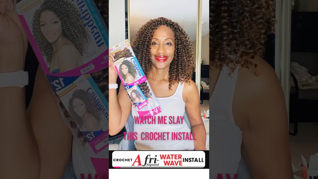 AFRI NAPTURAL WATER WAVE CROCHET HAIR INSTALL #crochethair #crochetbraids
