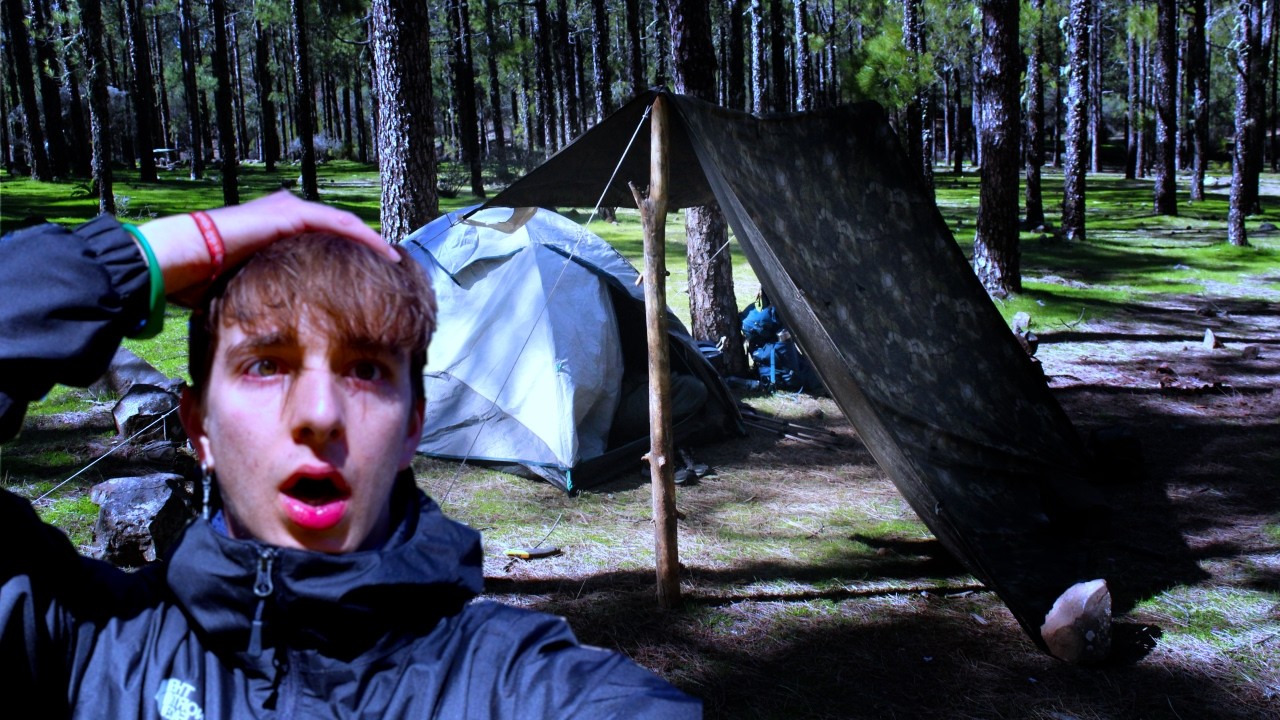 Camping During Freezing Wind Storm… Tarp Ripped!