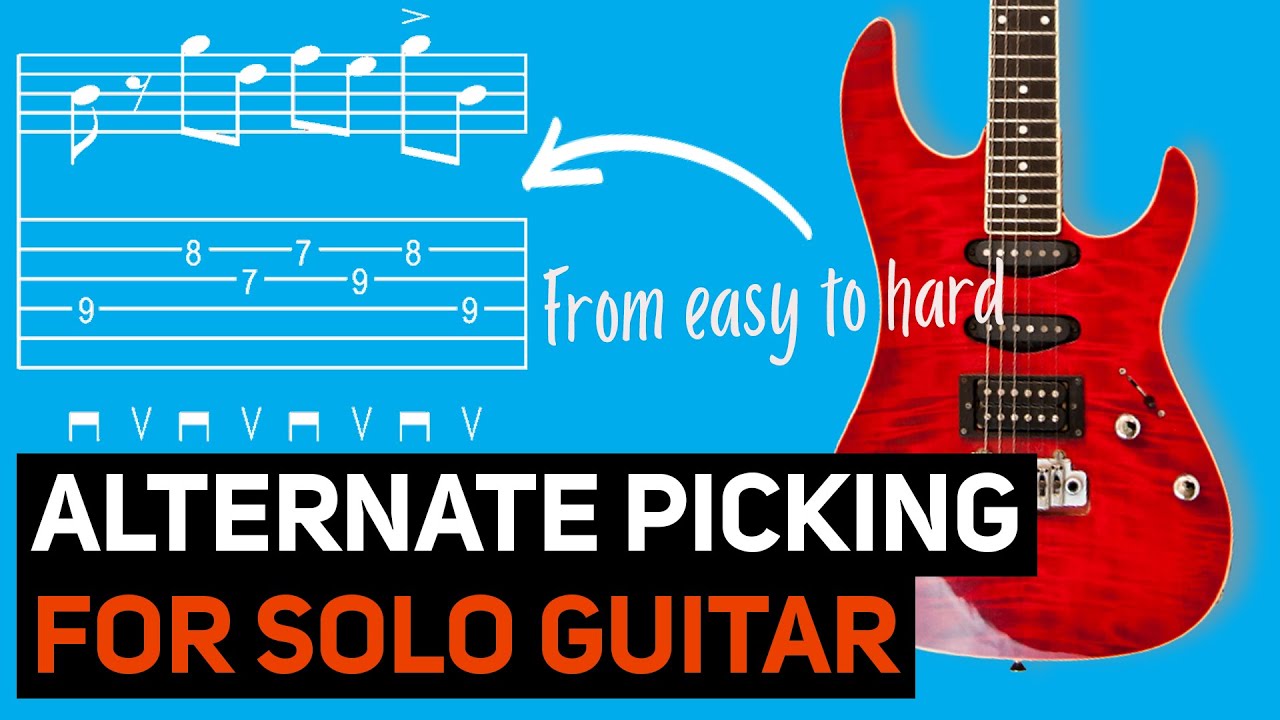 Solo Guitar Alternate Picking (From Easy to Difficult - #GuitarSoloSchool)