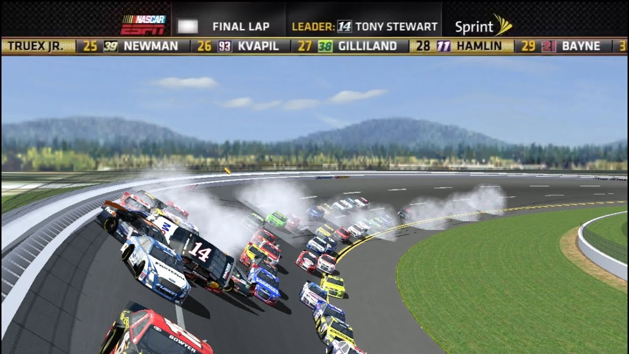 NR2003: Talladega 2012 Big One & Tony Stewart Flip Reenactment