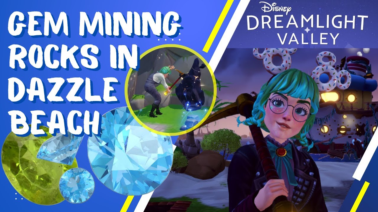 All Gem Mining Rock Locations on Dazzle Beach in Disney Dreamlight Valley