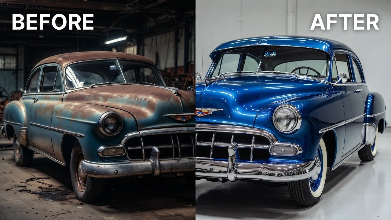 ASMR Car Restoration|1950 Bel Air Full Rebuild| From Abandoned Classic to Factory-New Beauty