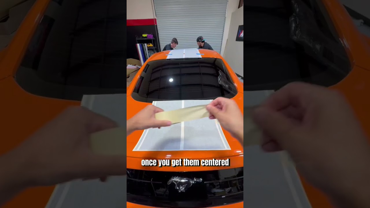 Mustang Gloss Black Racing Stripes Install! 