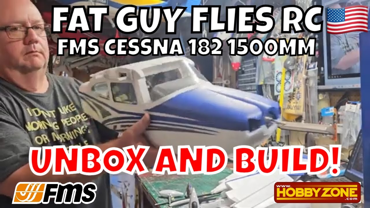 СОВЕРШЕННО НОВЫЙ! FMS CESSNA 182 1500MM РАСПАКОВАН И СБОРЕН FATT GY Flies RC