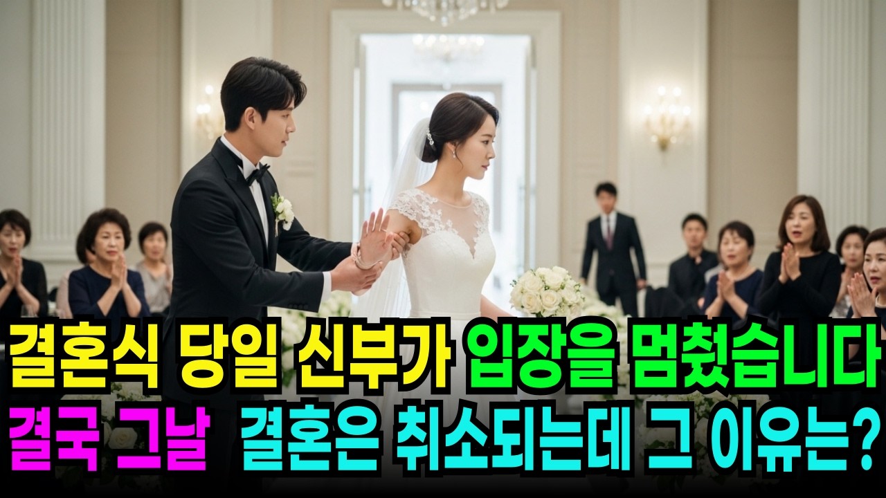 결혼식 날,  신부가 입장 직전 멈춰 섰습니다. 그날 결국 결혼은 끝나버리는데 그 이유는?