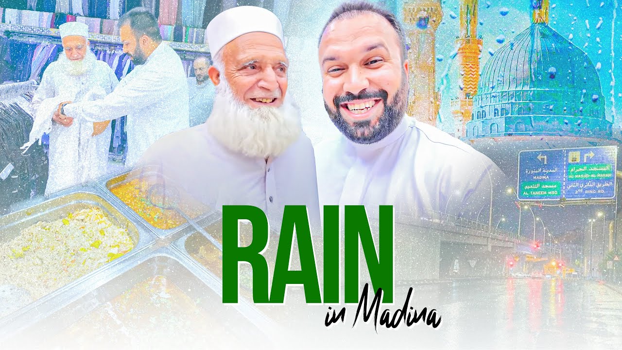 Baarish 🌧️ Baba Ji Exploring Madinah 💚 Buying Ihram for Umrah 🕋🤲