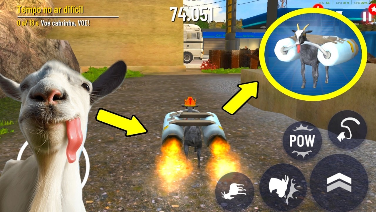 🐐VIREI UM BODE MALUCO😂GOAT SIMULATOR🔴U DAVI games, SIMULADOR DE BODE MOBILE, JOGO ENGRAÇADO da cabra