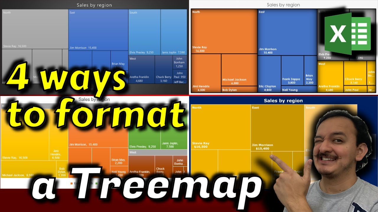 ✅How to format a treemap chart in Excel - 4 different ways