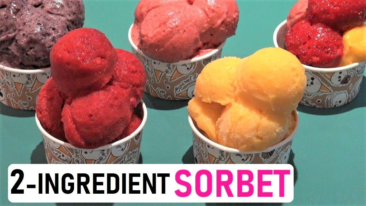 2-Ingredient Sorbet 3 Ways | EASY Homemade Sorbet Recipe