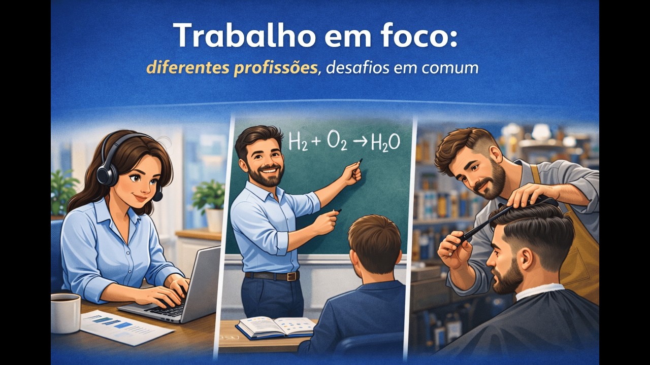 Trabalho em foco: diferentes profissões, desafios em comum