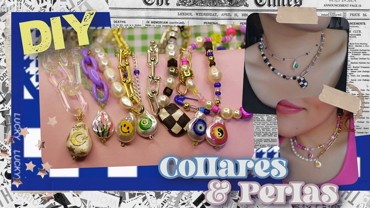Collares con PERLAS DIY (Pintadas de forma AESTHETIC)
