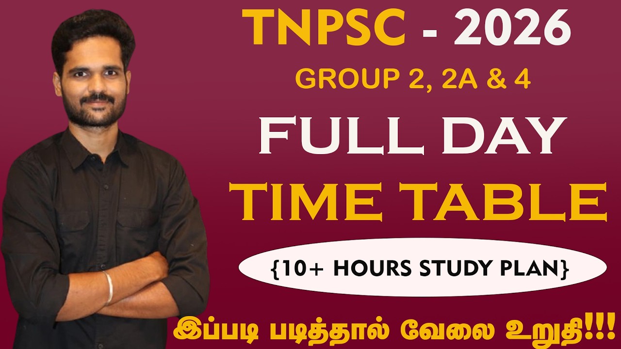 TNPSC FULL DAY STUDY PLAN I GROUP II AND GROUP IV I SUBBA LEARNINGS I K.G.SUBBARAJA I
