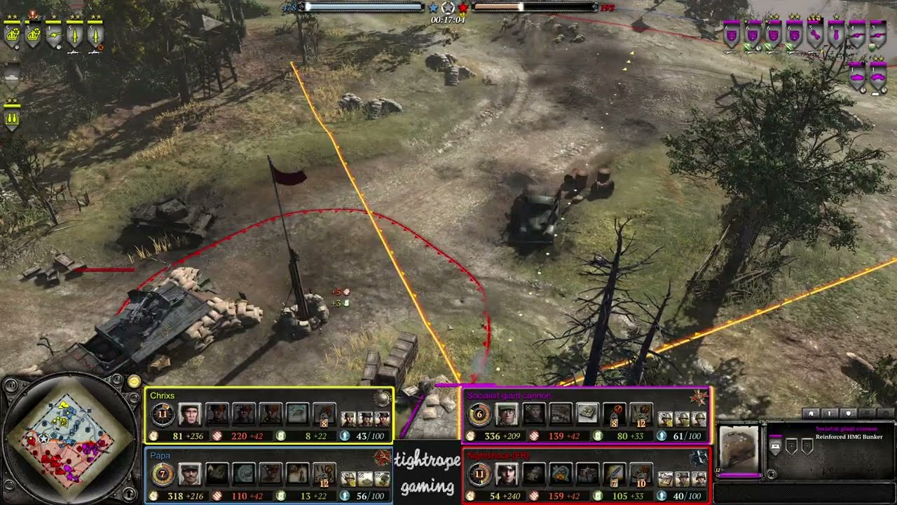 COH2 2v2 Chrixs (UK) & Papa (SU) vs Socialist giant cannon (OH) & Nightshock (OK)