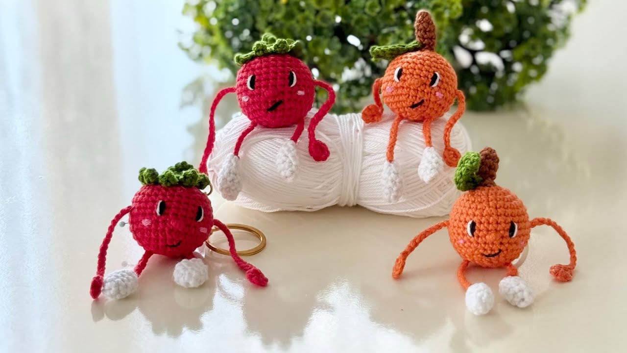 Amigurumi Uzun Kollu Domates & Portakal Anahtarlık 🍅🍊 | Çanta Charmı Yapımı