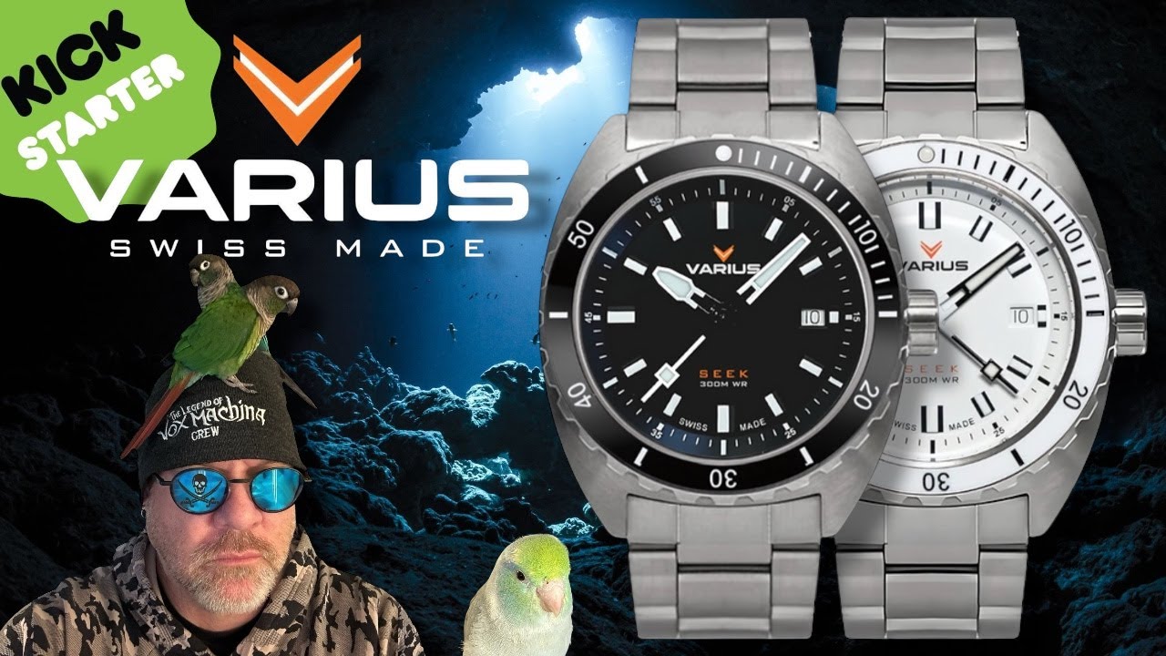 IT’S HERE! Varius Seek Watch Titanium 300m Swiss Made Diver review on Kickstarter 