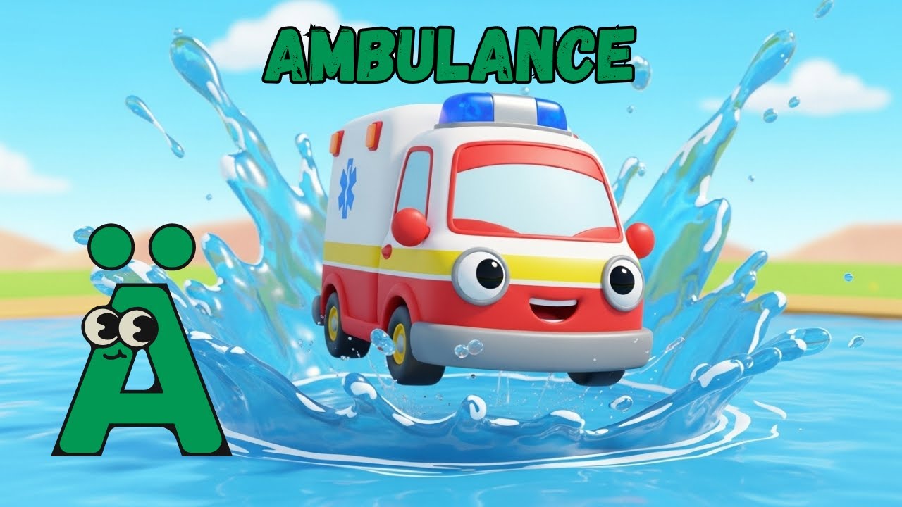 A to Z Vehicles 🚗🚒 | Learn Colors & Vehicles for Kids | Fun Water Play Animation🌈💦 