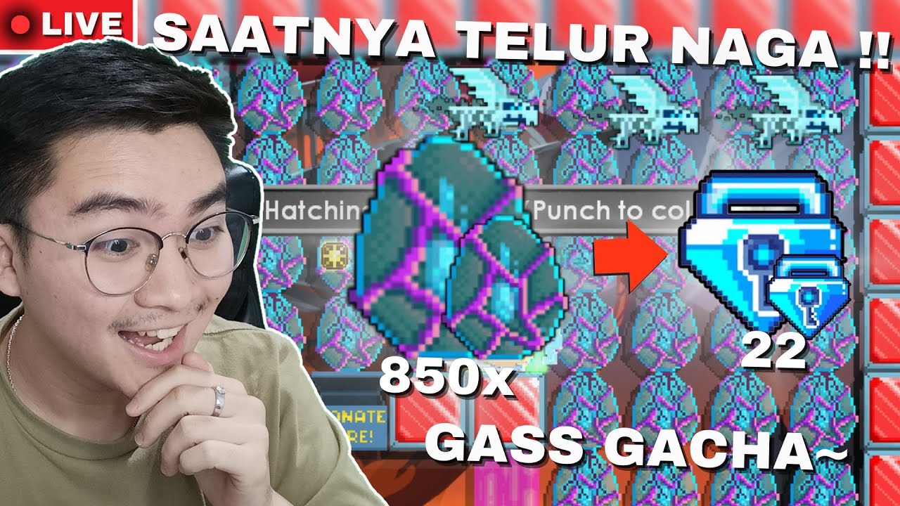 AYO PANEN TELUR NAGA!! 850 EGGS Gacha!! | Growtopia 2026