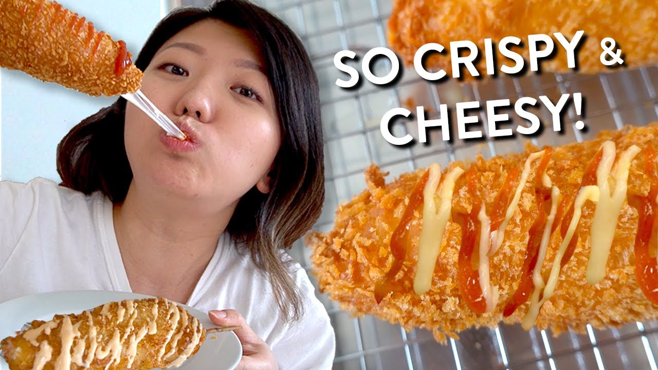Korean Street Food CHEESE DOG RECIPE Video 🧀 cheesy & stretchy!