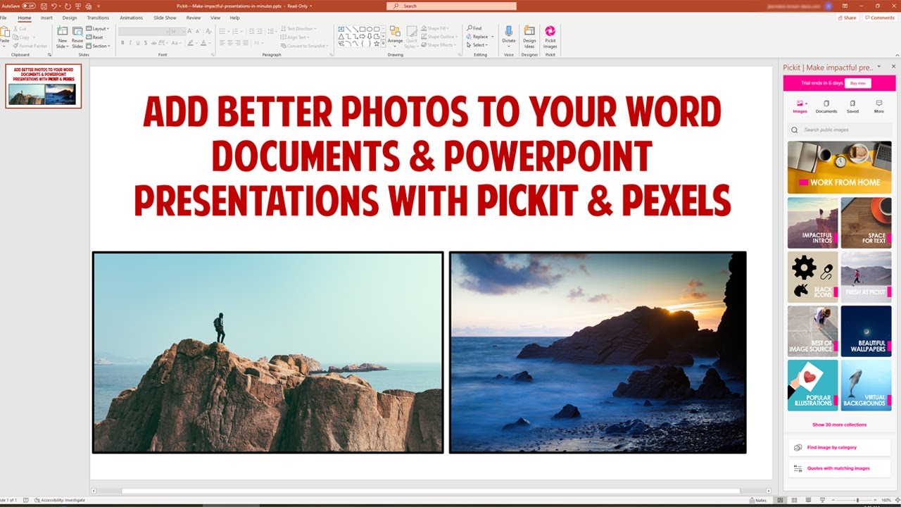 Add Quality Photos to Your Word Documents & PowerPoint Presentations with Pickit & Pexels